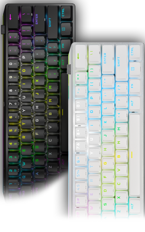 K70 PRO MINI WIRELESS 60 Mechanical CHERRY MX Speed Switch Keyboard with RGB Backlighting White